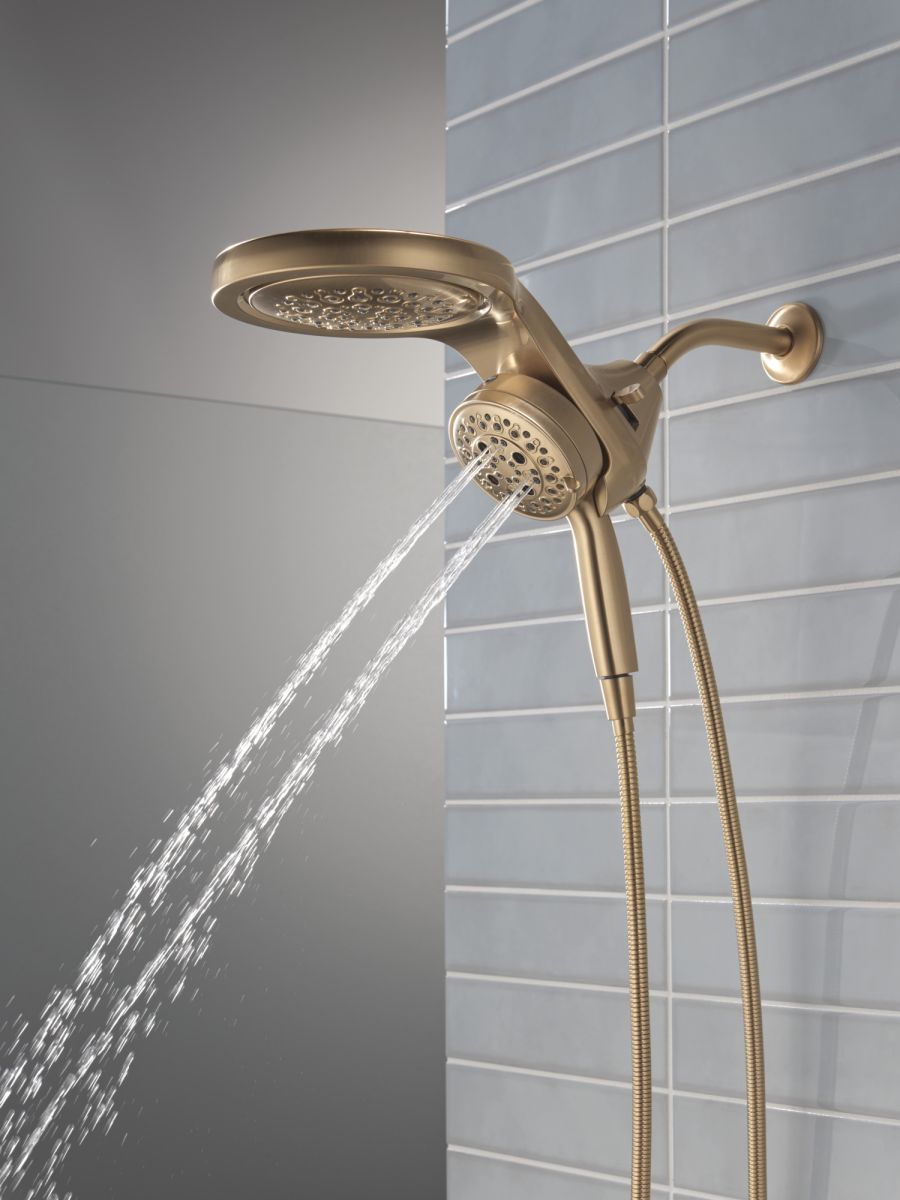 DELTA Universal Showering Components 6-Setting HydroRain with ProClean — Lumicoat® Champagne Bronze