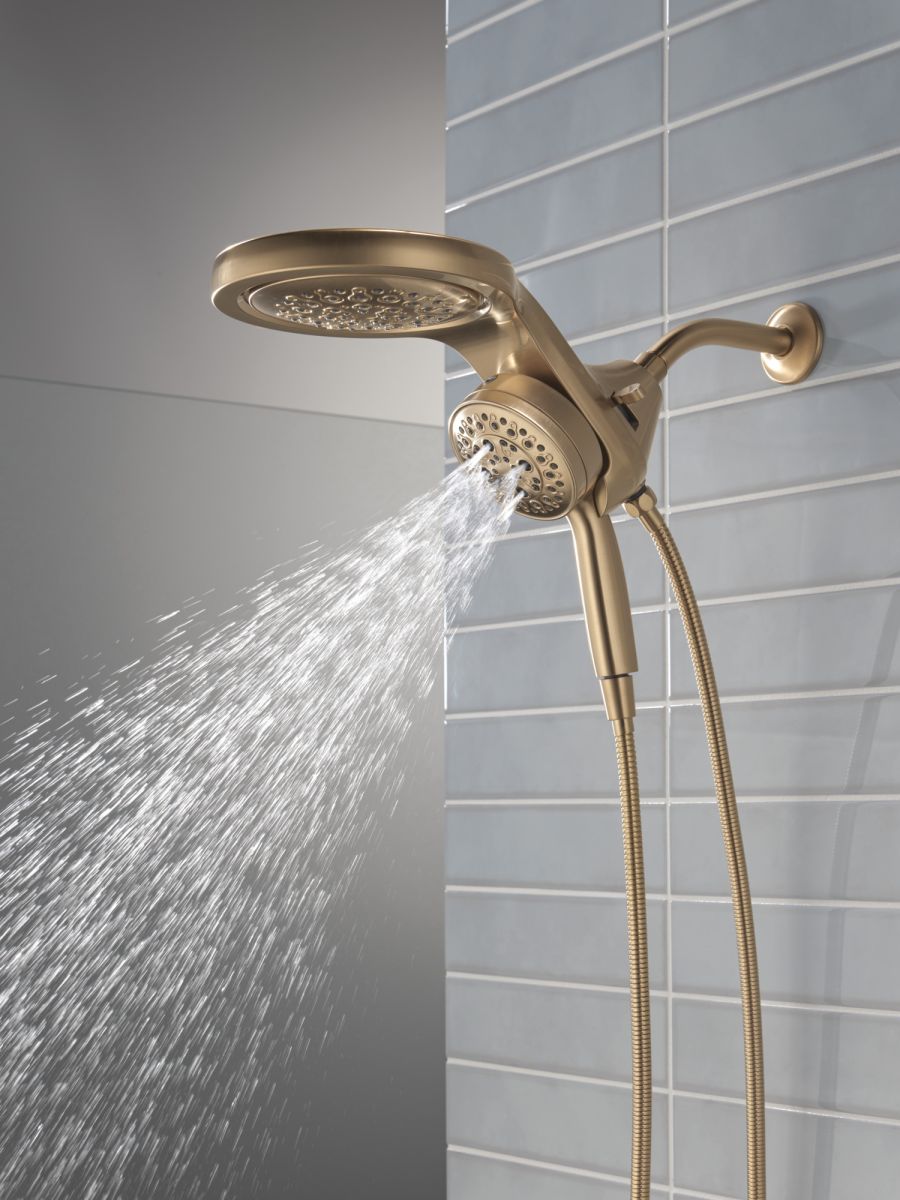 DELTA Universal Showering Components 6-Setting HydroRain with ProClean — Lumicoat® Champagne Bronze