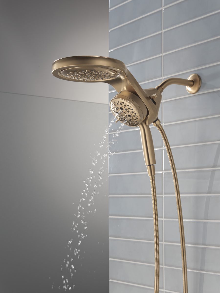DELTA Universal Showering Components 6-Setting HydroRain with ProClean — Lumicoat® Champagne Bronze
