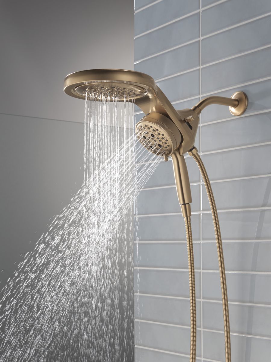 DELTA Universal Showering Components 6-Setting HydroRain with ProClean — Lumicoat® Champagne Bronze