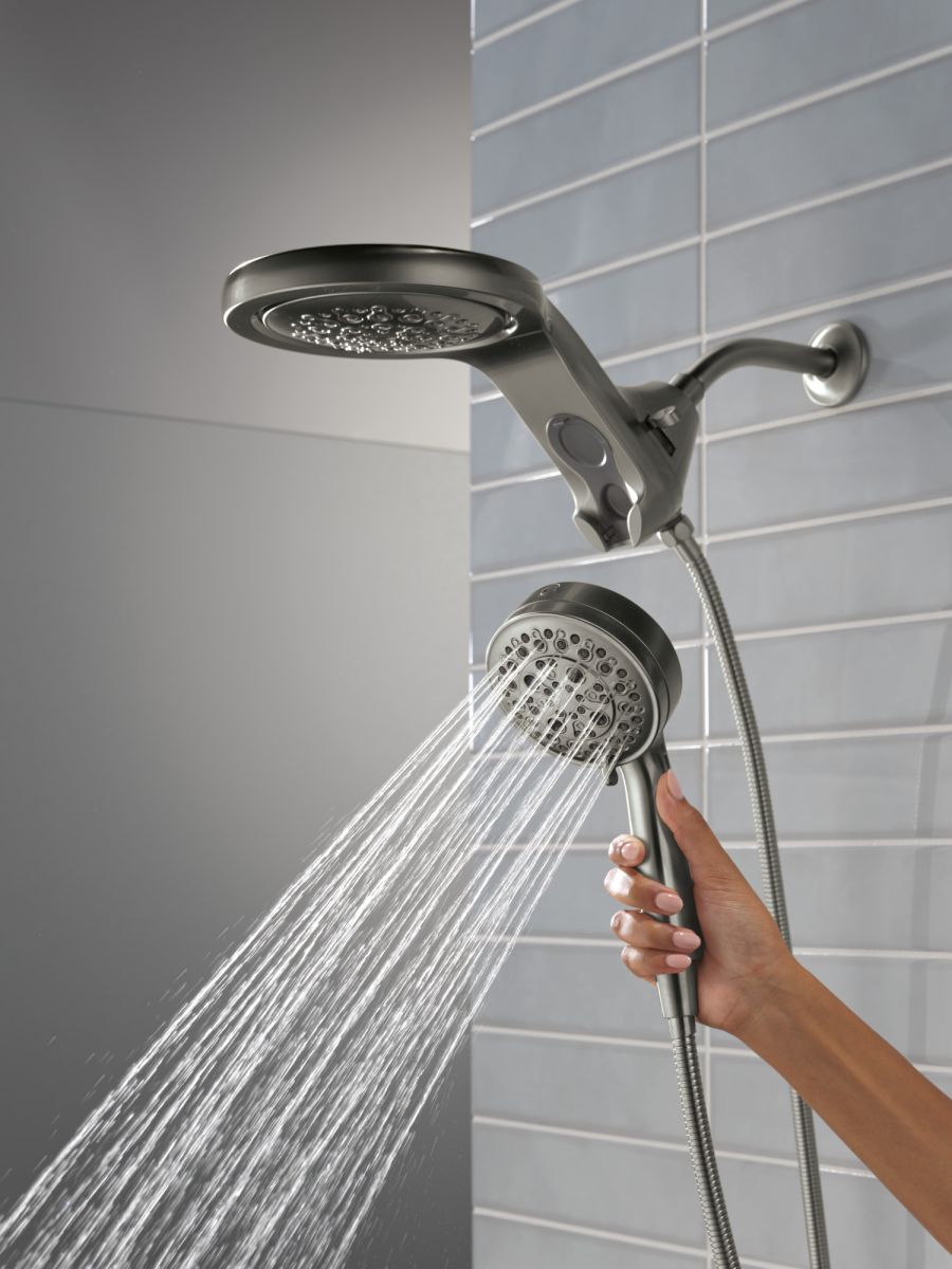 DELTA Universal Showering Components 6-Setting HydroRain with ProClean — Lumicoat® Black Stainless