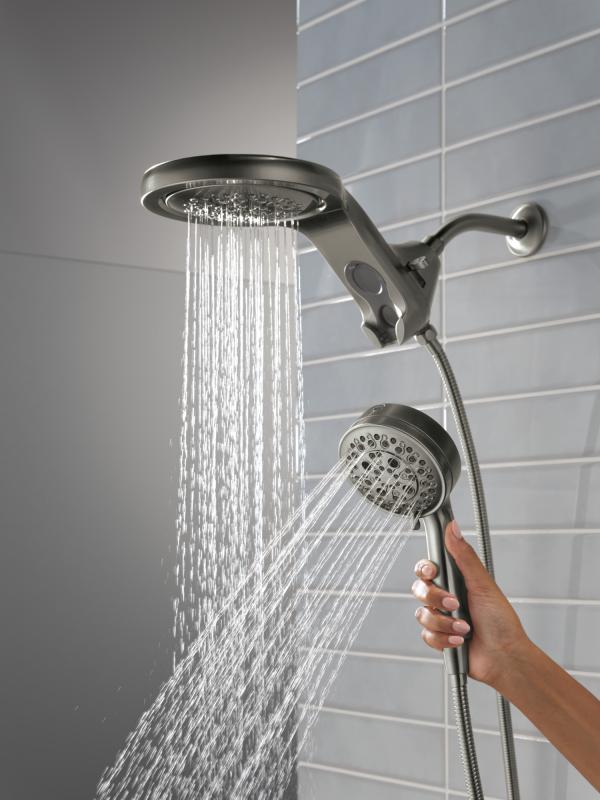 DELTA Universal Showering Components 6-Setting HydroRain with ProClean — Lumicoat® Black Stainless