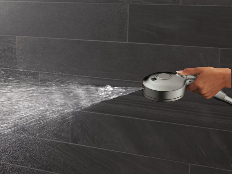 DELTA Universal Showering Components 6-Setting HydroRain with ProClean — Lumicoat® Black Stainless