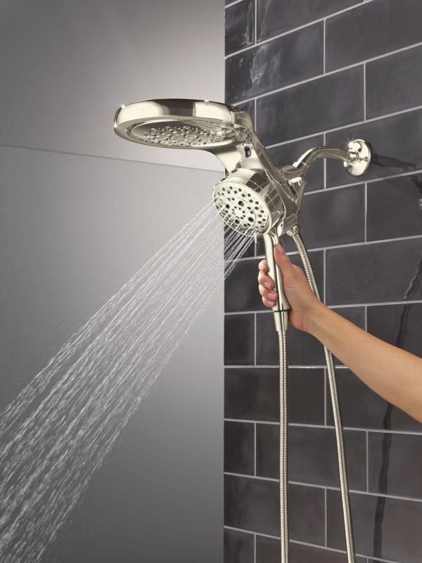 DELTA Universal Showering Components 6-Setting HydroRain with ProClean — Lumicoat® Polished Nickel