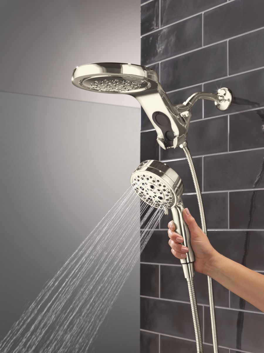 DELTA Universal Showering Components 6-Setting HydroRain with ProClean — Lumicoat® Polished Nickel