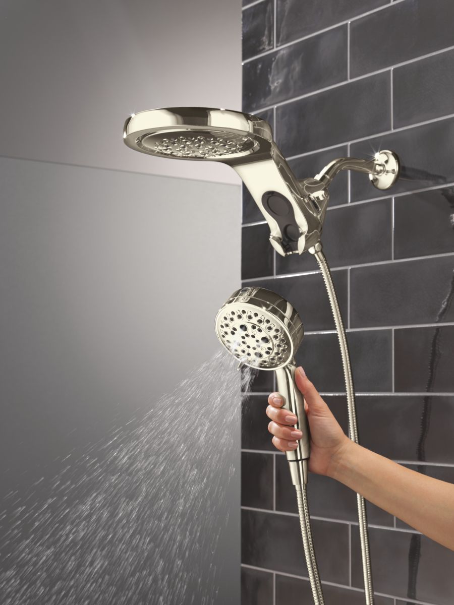 DELTA Universal Showering Components 6-Setting HydroRain with ProClean — Lumicoat® Polished Nickel