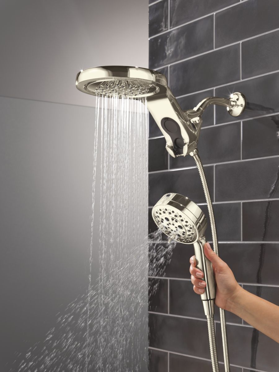 DELTA Universal Showering Components 6-Setting HydroRain with ProClean — Lumicoat® Polished Nickel