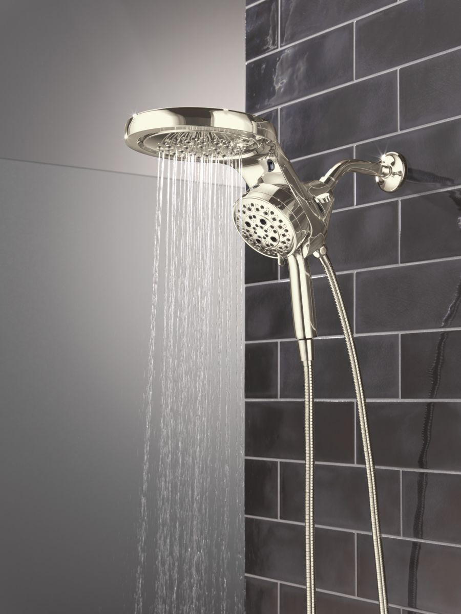 DELTA Universal Showering Components 6-Setting HydroRain with ProClean — Lumicoat® Polished Nickel