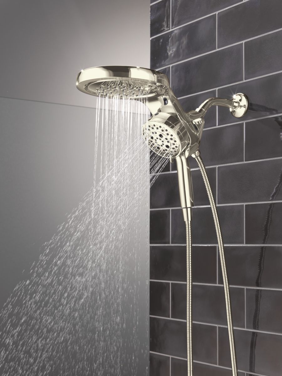 DELTA Universal Showering Components 6-Setting HydroRain with ProClean — Lumicoat® Polished Nickel