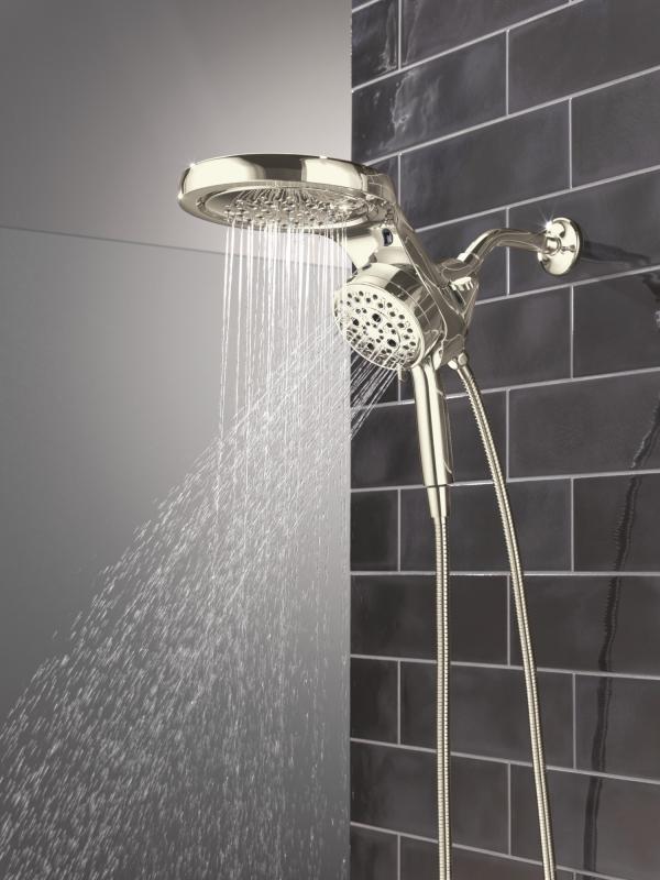 DELTA Universal Showering Components 6-Setting HydroRain with ProClean — Lumicoat® Polished Nickel