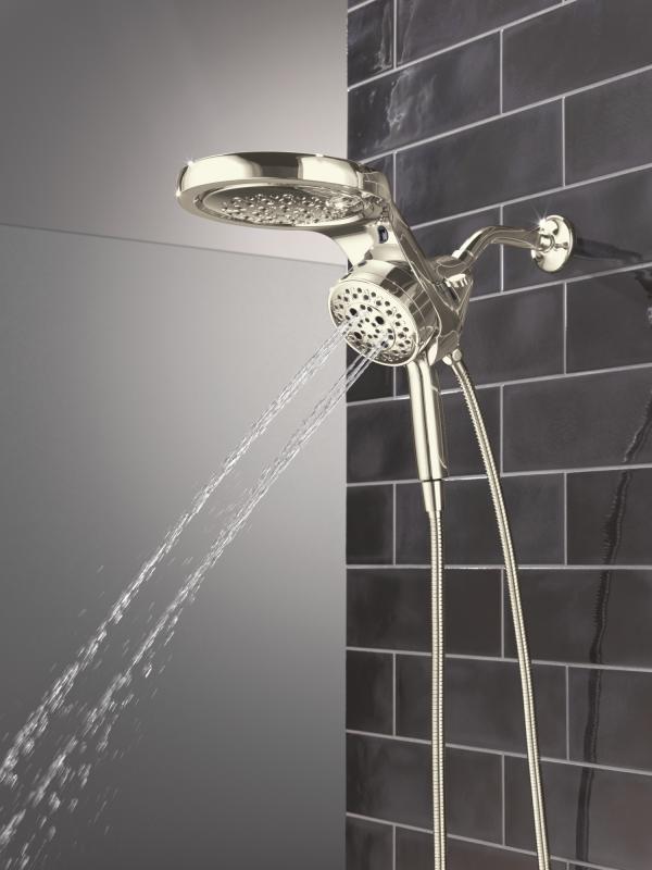 DELTA Universal Showering Components 6-Setting HydroRain with ProClean — Lumicoat® Polished Nickel