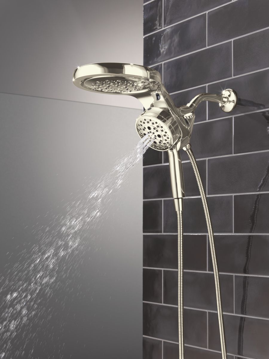 DELTA Universal Showering Components 6-Setting HydroRain with ProClean — Lumicoat® Polished Nickel
