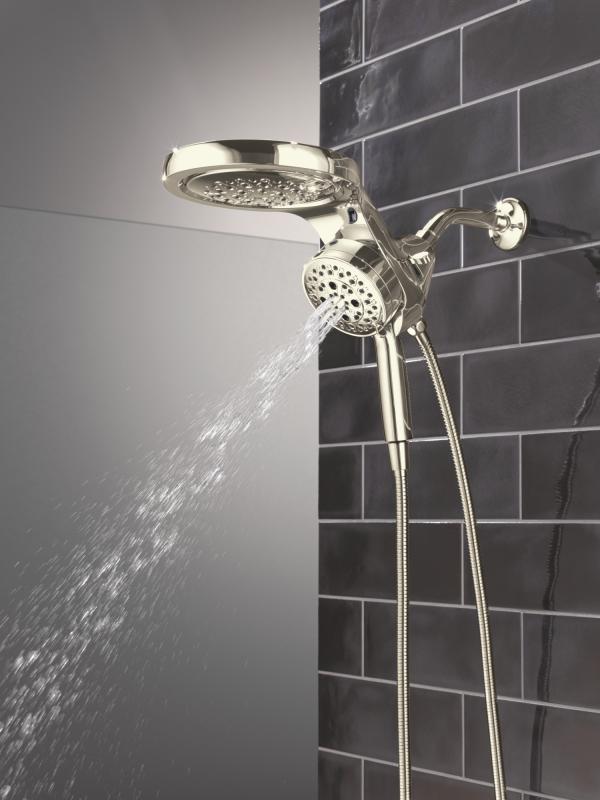 DELTA Universal Showering Components 6-Setting HydroRain with ProClean — Lumicoat® Polished Nickel