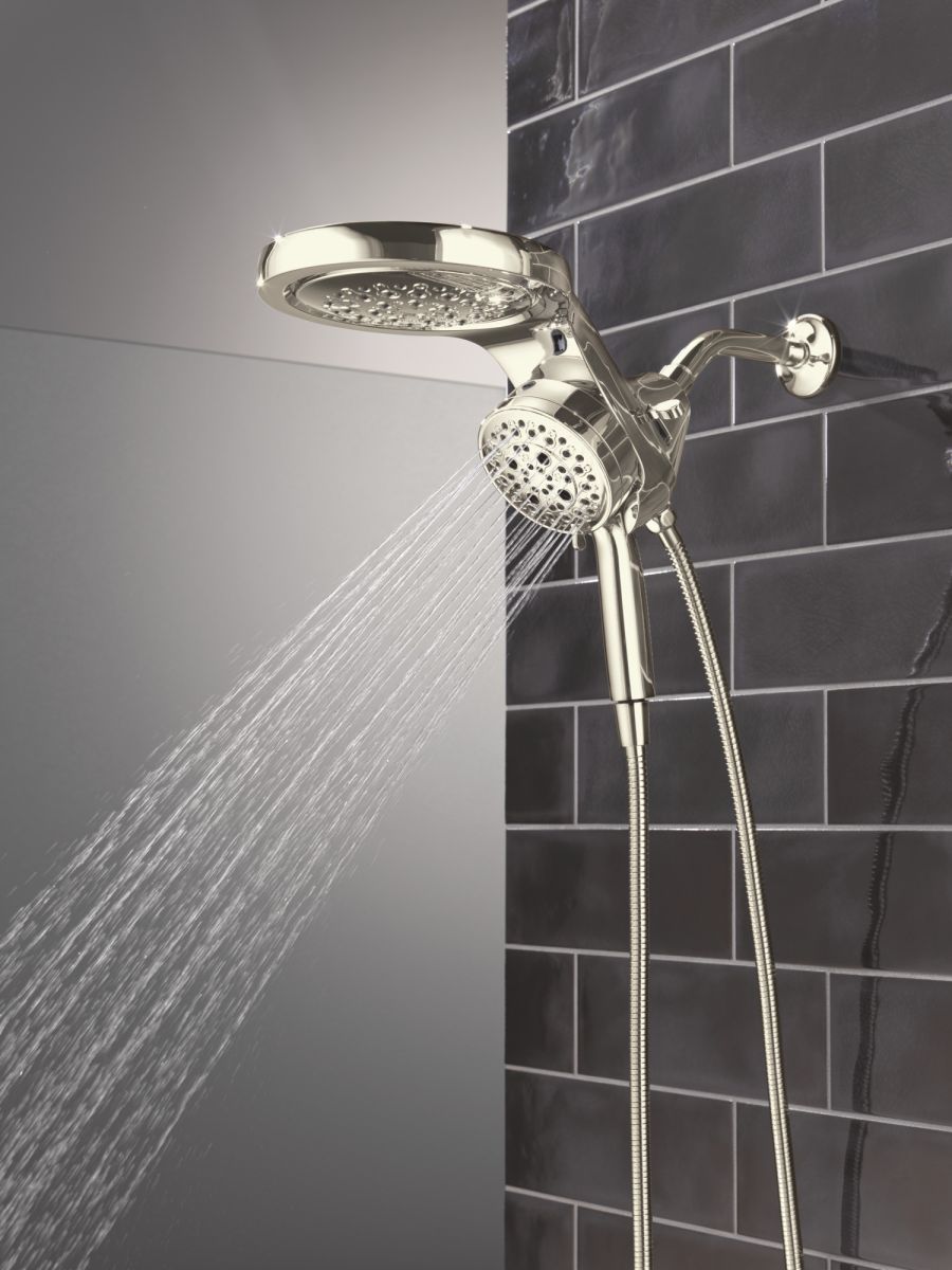 DELTA Universal Showering Components 6-Setting HydroRain with ProClean — Lumicoat® Polished Nickel