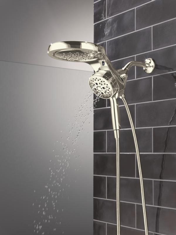 DELTA Universal Showering Components 6-Setting HydroRain with ProClean — Lumicoat® Polished Nickel