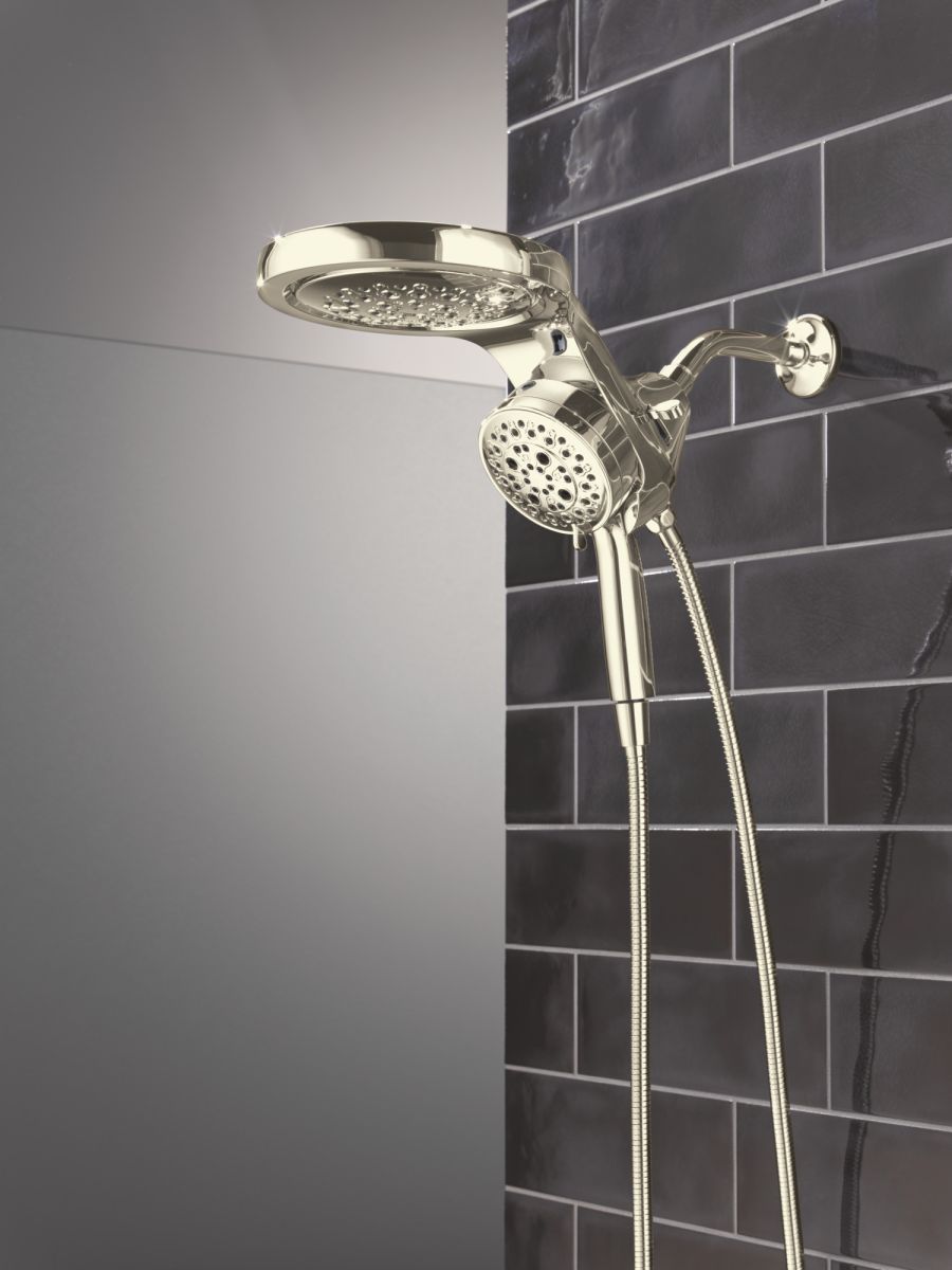 DELTA Universal Showering Components 6-Setting HydroRain with ProClean — Lumicoat® Polished Nickel