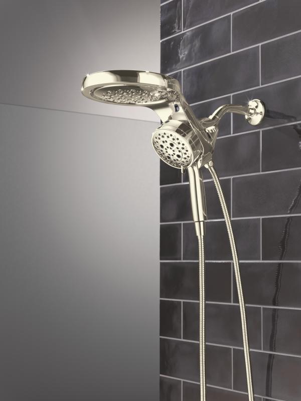 DELTA Universal Showering Components 6-Setting HydroRain with ProClean — Lumicoat® Polished Nickel
