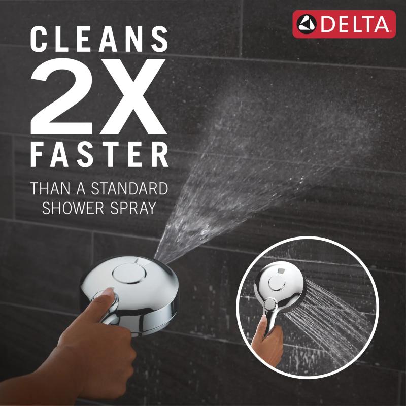DELTA Universal Showering Components 6-Setting HydroRain with ProClean — Lumicoat® Chrome
