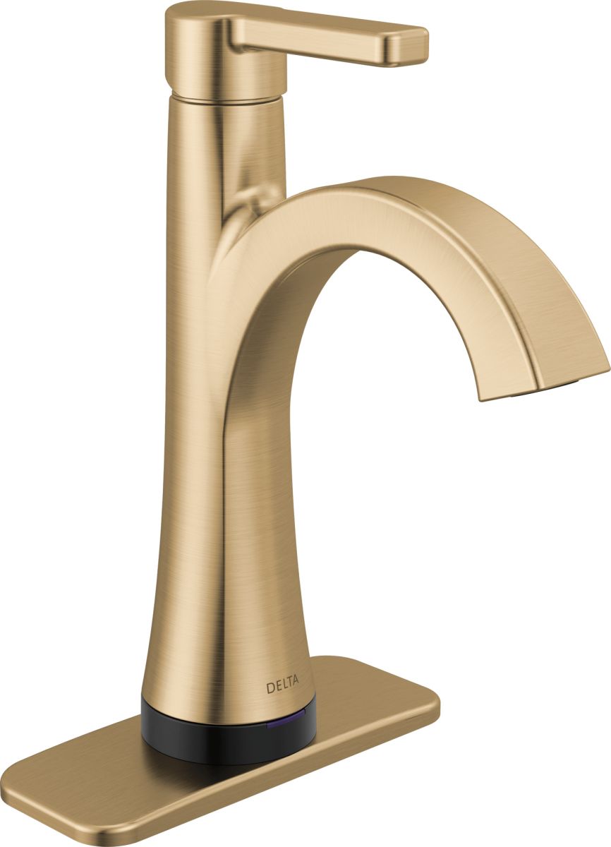 DELTA Lineax Touch2O Bathroom Faucet with Touchless Technology — Champagne Bronze