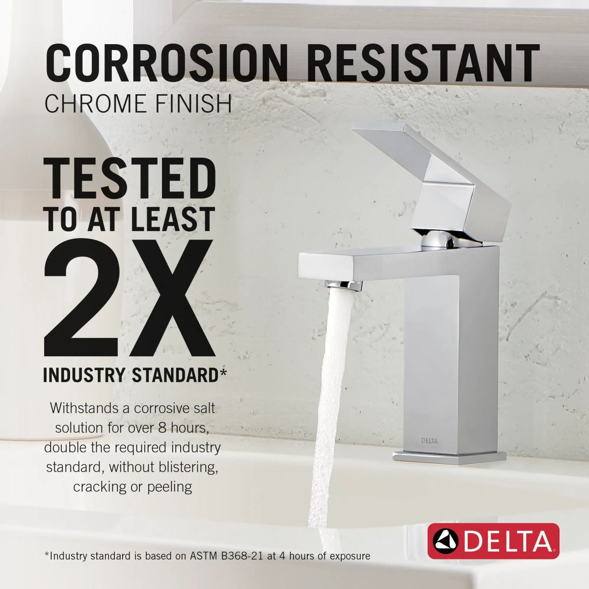DELTA Modern Single Handle Project Pack Faucet- Low Flow — Chrome