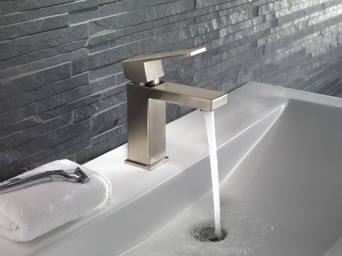 DELTA Modern Single Handle Project-Pack Bathroom Faucet — Stainless