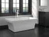 DELTA Ara Single Handle Floor Mount Channel Spout Tub Filler Trim with Hand Shower — Chrome