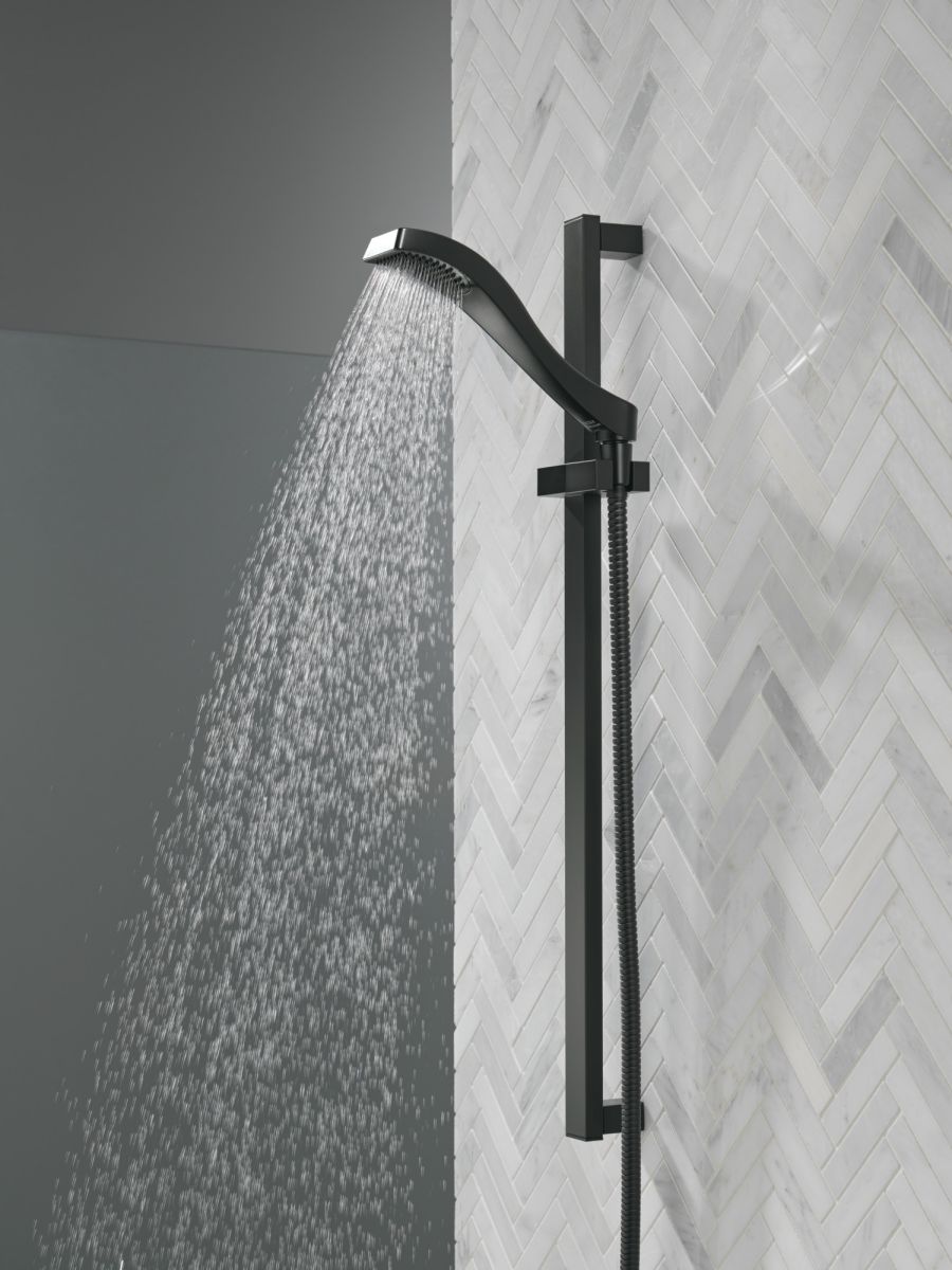 DELTA Dryden Premium Single-Setting Slide Bar Hand Shower — Matte Black