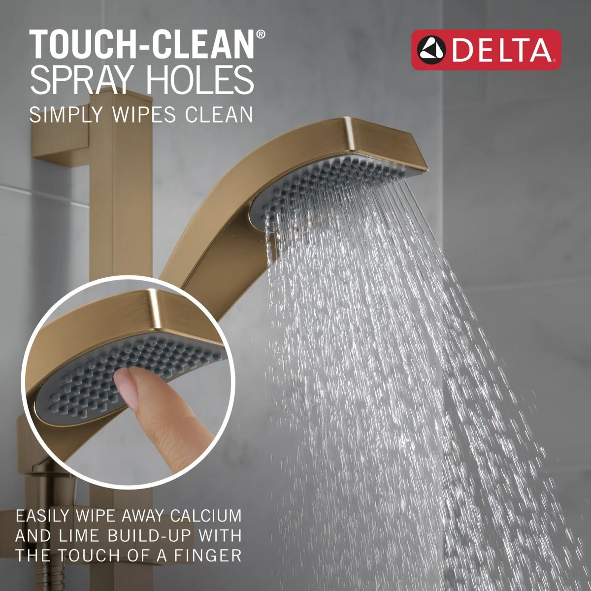 DELTA Dryden Premium Single-Setting Slide Bar Hand Shower — Champagne Bronze