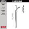 DELTA Dryden Premium Single-Setting Slide Bar Hand Shower — Chrome