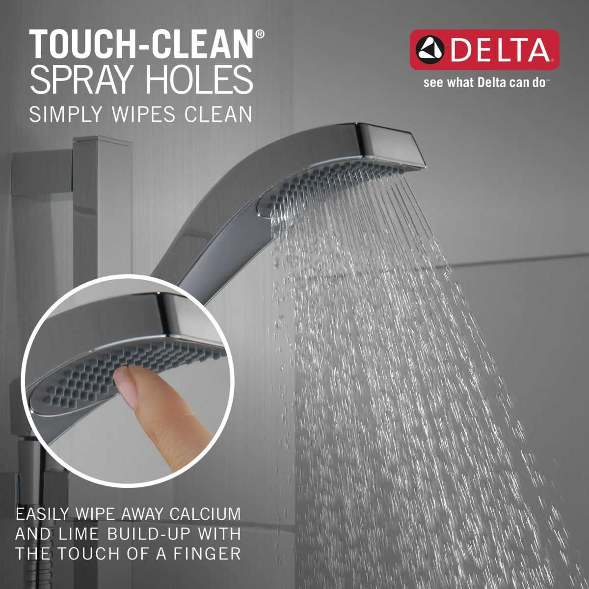 DELTA Dryden Premium Single-Setting Slide Bar Hand Shower — Chrome