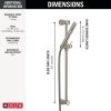 DELTA Grail Premium Single-Setting Slide Bar Hand Shower — Stainless