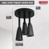 DELTA Universal Showering Components H2OKINETIC Pendant Raincan Shower Head with LED Light — Matte Black