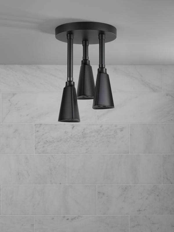 DELTA Universal Showering Components H2OKINETIC Pendant Raincan Shower Head — Matte Black
