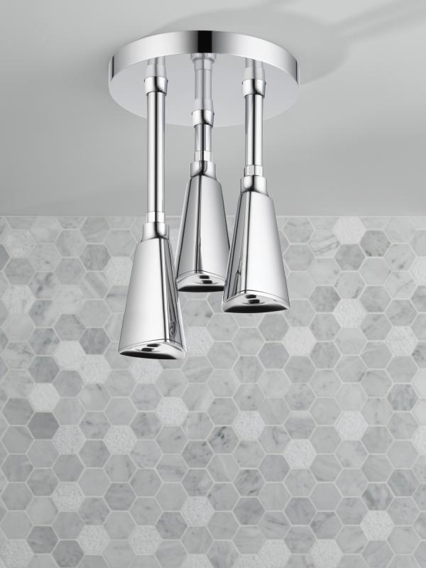 DELTA Universal Showering Components H2OKINETIC Pendant Raincan Shower Head — Chrome