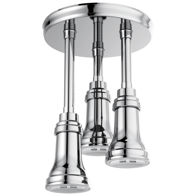 DELTA Universal Showering Components H2OKINETIC Pendant Raincan Shower Head with LED Light — Chrome