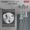DELTA Universal Showering Components H2OKINETIC Pendant Raincan Shower Head with LED Light — Chrome