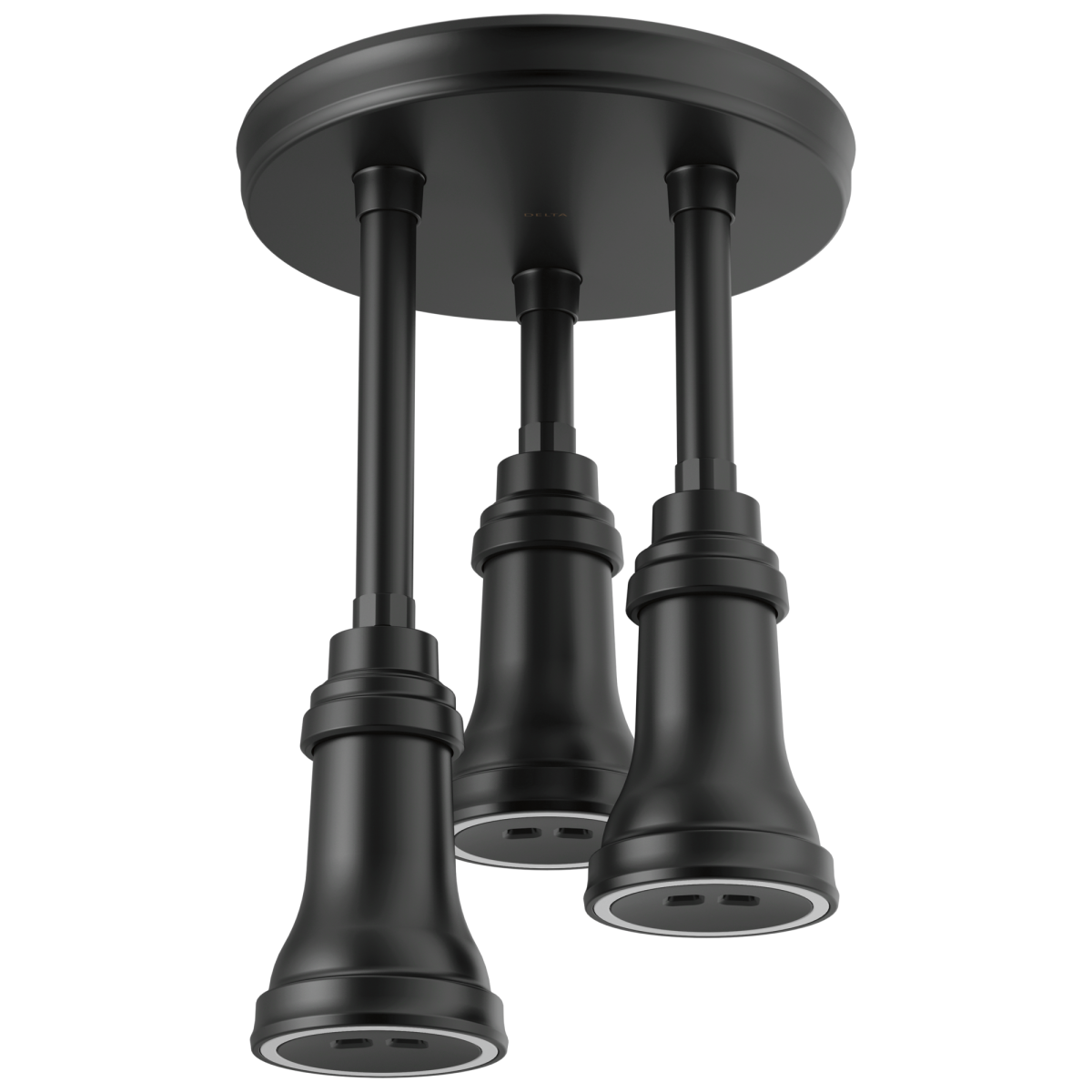 DELTA Universal Showering Components LED Pendant Raincan Single-Setting H2Okinetic — Matte Black