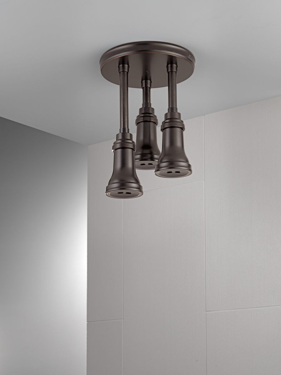 DELTA Universal Showering Components H2OKINETIC Pendant Raincan Shower Head with LED Light — Venetian Bronze