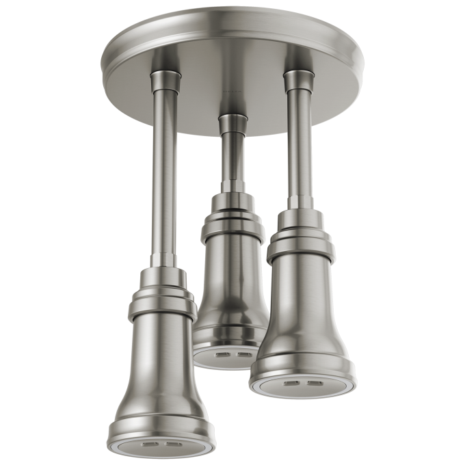 DELTA Universal Showering Components H2OKINETIC Pendant Raincan Shower Head with LED Light — Stainless
