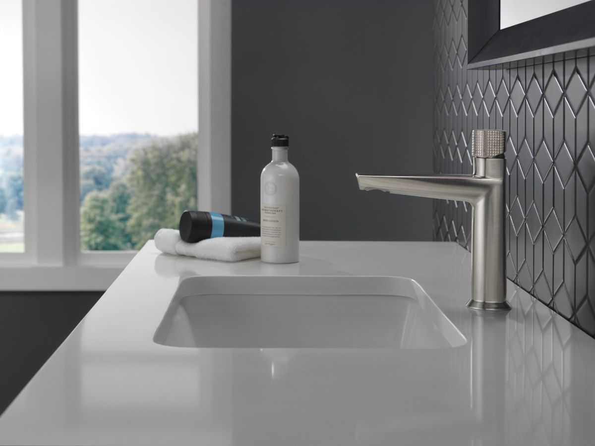 DELTA Galeon Single Handle Bathroom Faucet — Lumicoat® Stainless