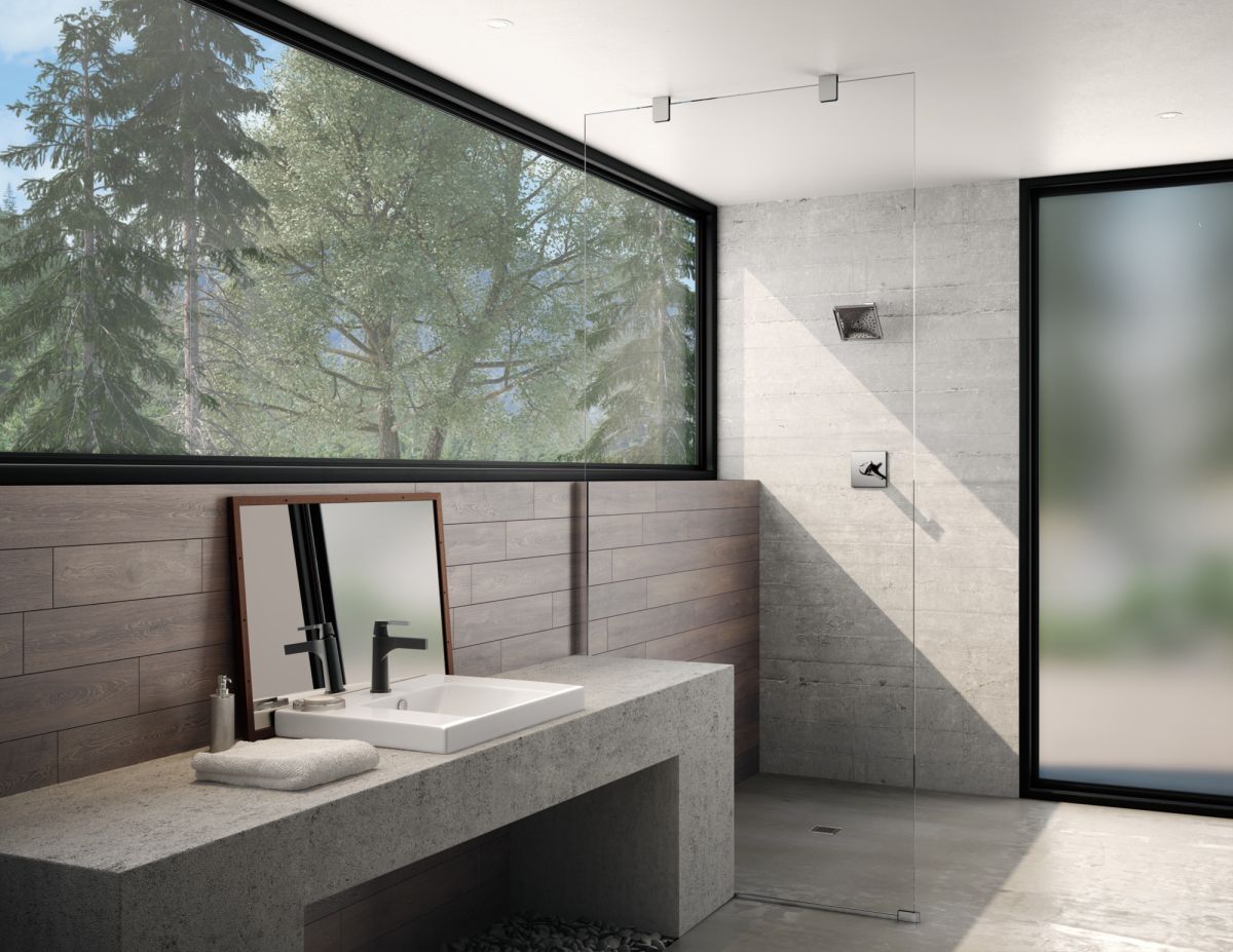 DELTA Zura Single Handle Bathroom Faucet — Chrome / Matte Black