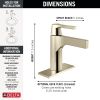 DELTA Zura Single Handle Bathroom Faucet — Polished Nickel
