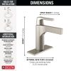 DELTA Zura Single Handle Bathroom Faucet — Stainless