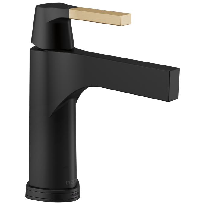DELTA Zura Touch2O Bathroom Faucet with Touchless Technology — Matte Black / Champagne Bronze