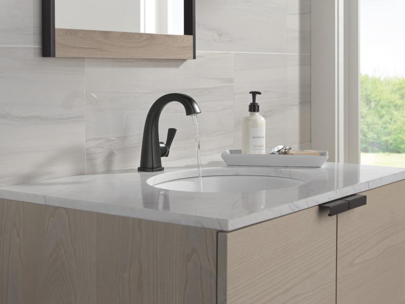 DELTA Stryke Single Handle Bathroom Faucet — Matte Black