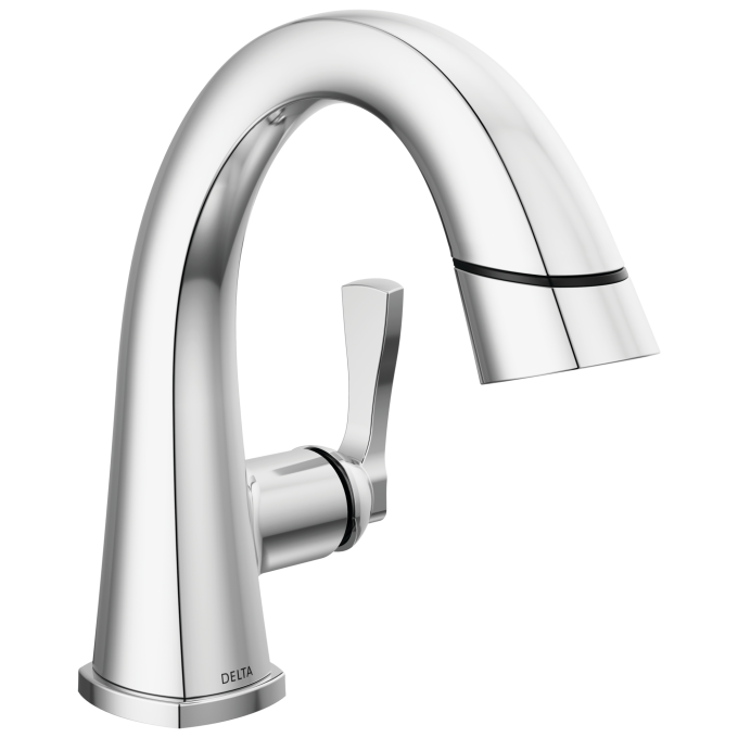 DELTA Stryke Single Handle Pull-Down Bathroom Faucet — Lumicoat® Chrome