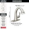 DELTA Stryke Single Handle Pull Down Bathroom Faucet — Lumicoat® Stainless
