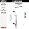 DELTA Universal Showering Components Emerge 18" Angular Shower Column — Lumicoat® Chrome