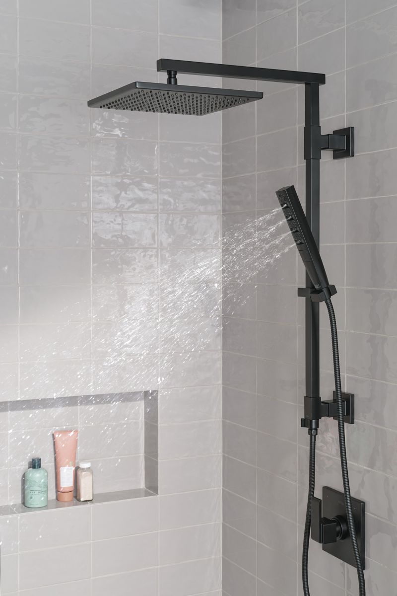 DELTA Universal Showering Components Single-Setting Metal Raincan Shower Head — Matte Black