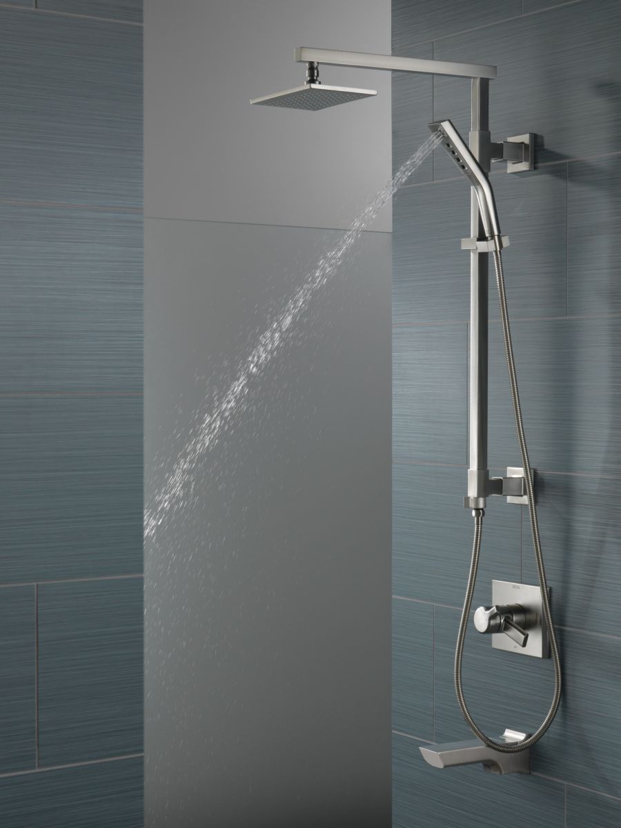 DELTA Universal Showering Components Single-Setting Raincan Shower Head — Lumicoat® Stainless